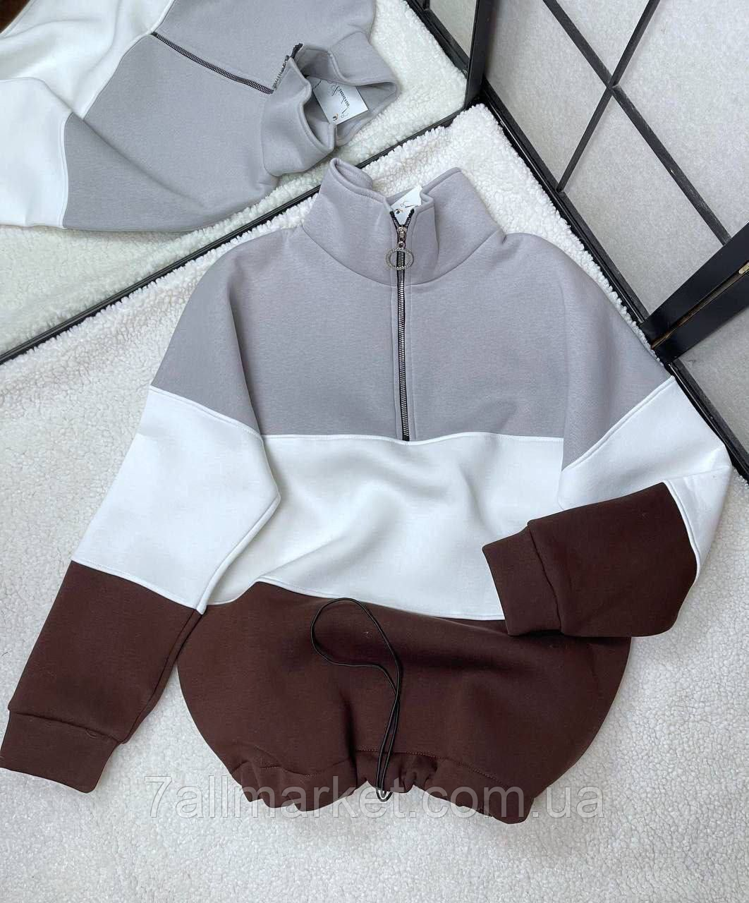 Батник жіночий тринитка на флісі р-ри 42-48 (2 кв) "BONJOUR" купити недорого від прямого постачальника, фото 1