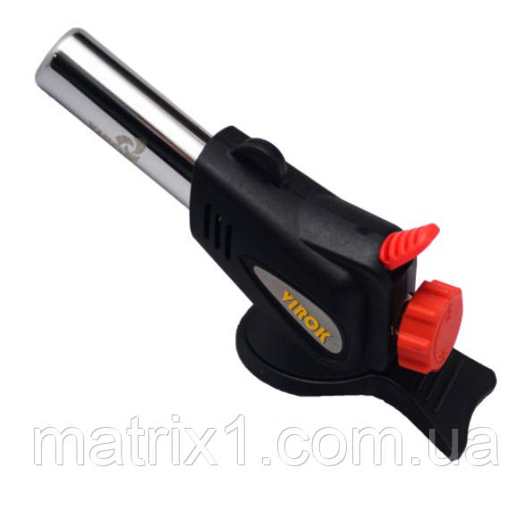 Пальник газовий VIROK з різьбовим (7/16) з'єднанням. Piezo ceramik, фото 1