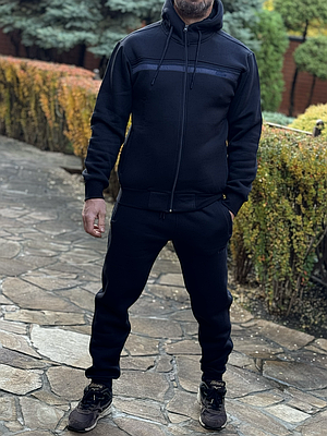 Костюм спортивний чоловічий Cramp теплий на флісі з манжетами M-XXXL (Туреччина),M, Темно-синій