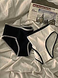 Набір жіночих трусиків 3 шт. (чорний, білий, сірий), бавовняні, комфортні, повсякденні, розмір S, фото 3