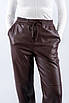 Штани на завʼязках екошкіра коричневі 30013 (2000000157375), фото 3