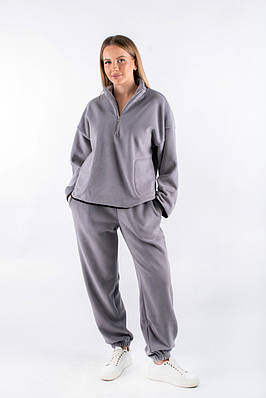 Костюм флісовий з металевою блискавкою сірий 22172 (2000000157535)