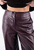 Штани жіночі з екошкіри широкі з імітацією кишеньок бургунді 30002 (2000000157702), фото 4