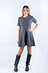 Cукня міні трикотажна з розкльошоним низом сіра 90258 (2000000157863), фото 3