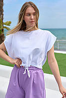 Женская майка с защипами "Mira" белый Размер: XS