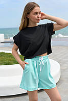 Женская майка с защипами "Mira" черный Размер: XS