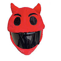Нашлемник чехол Демон красный мягкая игрушка для шлема