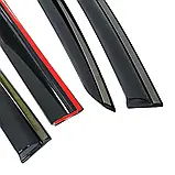 Дефлектори вікон с хром молдингом (вітровики) Mazda CX5 2012- (нержавейка 3D), фото 5