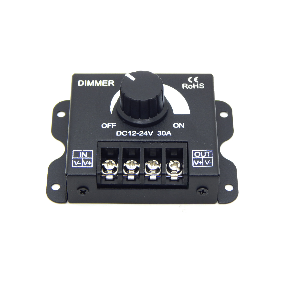 Димер для світлодіодної стрічки 12–24В 30А  з поворотним регулятором яскравості, фото 1