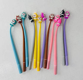 Ручка прикольна кулькова Лабубу синя (3858)