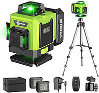 Лазерний рівень 360 з самовирівнюванням і штативом CHISHIB, 4D лазерний рівень, 4 x 360°