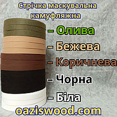 Стрічка 35мм х 200м маскувальна ЧОРНА з еко-тканини для плетіння та виробництва сіток камуфляжних, фото 4