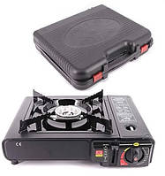 Плита газова портативна під цанговий газ у кейсі, Газова плита таганок із п'єзопідпалом у валізі 1комф