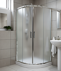 Душова кабiна VM 7006 90х90х193 см на низькому пiддоні, профіль хром, матове скло 6мм, розсувні двері