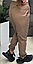 Штани-джогери жіночі шкіряні з кишенями красиві однотонні знизу на гумці, фото 4