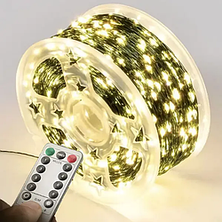 Гірлянда "Роса" 40 м 400 LED, тепле біле світло, USB з пультом керування.