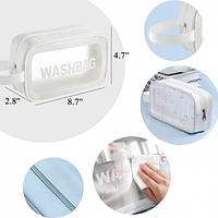 Прозора сумка-косметичка для косметики та аксесуарів водонепроникна стильна зручна.