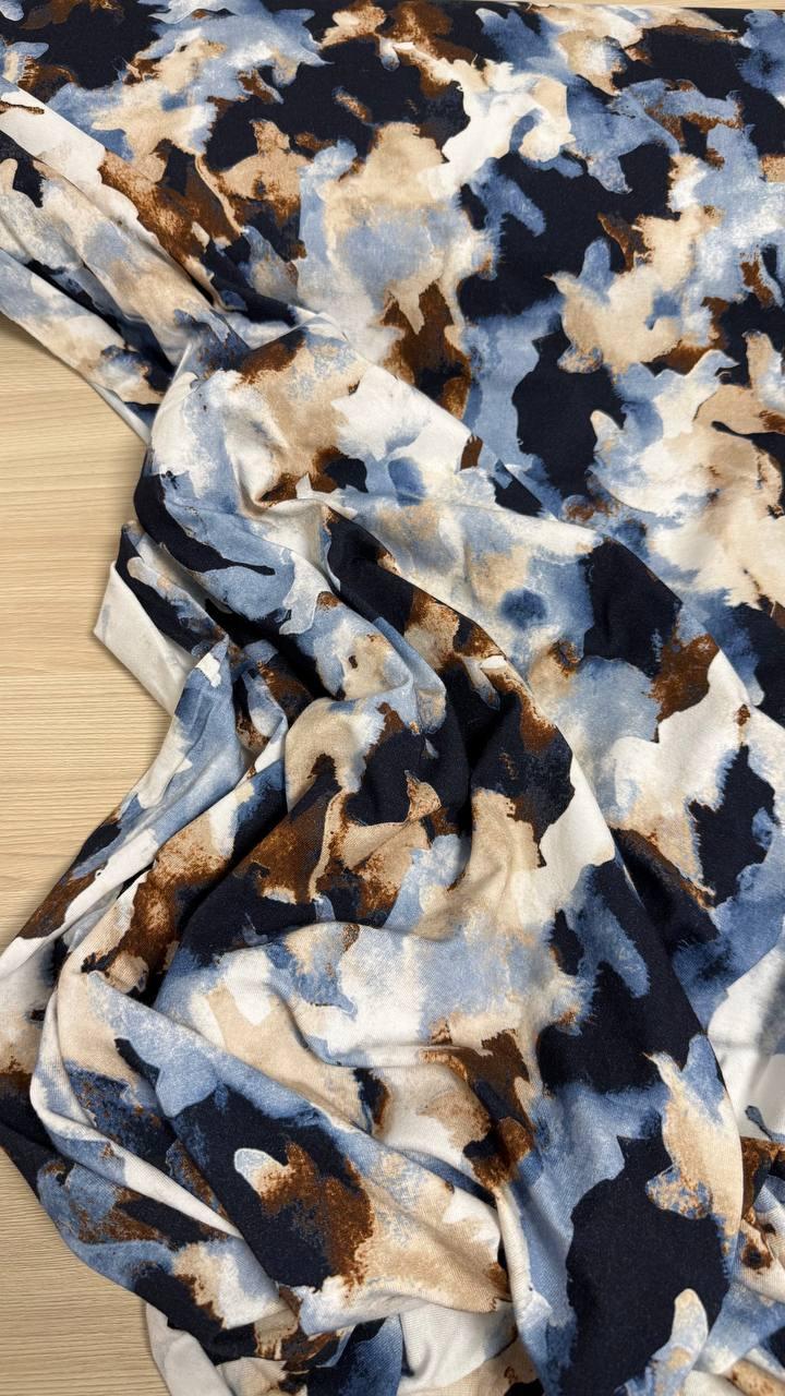 Стрейч кулір, блакитно-шоколадний, фото 1