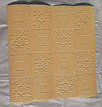 Декоративна самоклеюча 3D панель. Настінно-стельова панель бежевого кольору з фігурами. 700x700x5 мм, фото 2