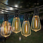 Ретро гірлянда вулична з лампочок 10 метрів 25 ламп retro lampa Вінтажна гірлянда теплого кольору, фото 8