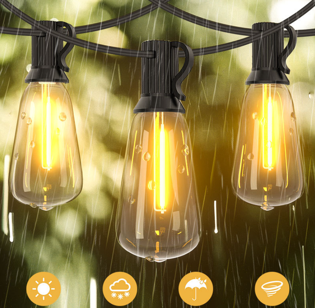 Гірлянда з теплим світлом для балкона та двору Ретро гірлянда на теплому білому світлі