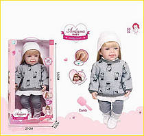 Лялька гумова 52 см з прошитим волоссям рухомі кінцівки щітка для волосся іграшка для дітей ST1