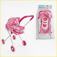 Коляска для кукол складная конструкция металлический каркас для кукол до 35 см игрушечная тележка для дете ST1