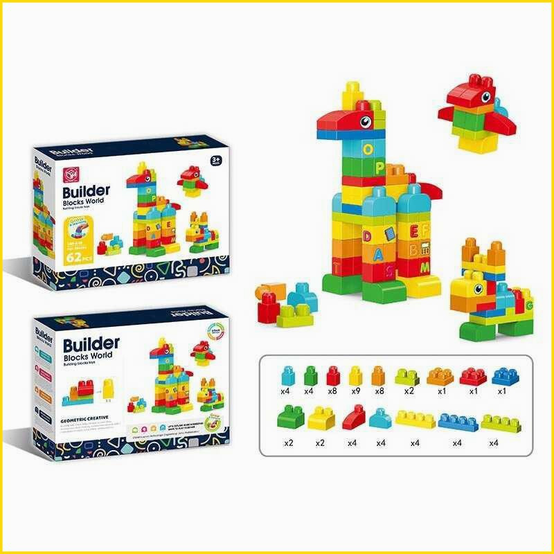 Конструктор для дітей 62 деталі наліпки з літерами англійського алфавіту іграшка для творчості в коробці ST1, фото 1