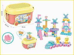 Конструктор для дітей 126 деталей в валізі з наліпками іграшка для творчості і розвитку ST1