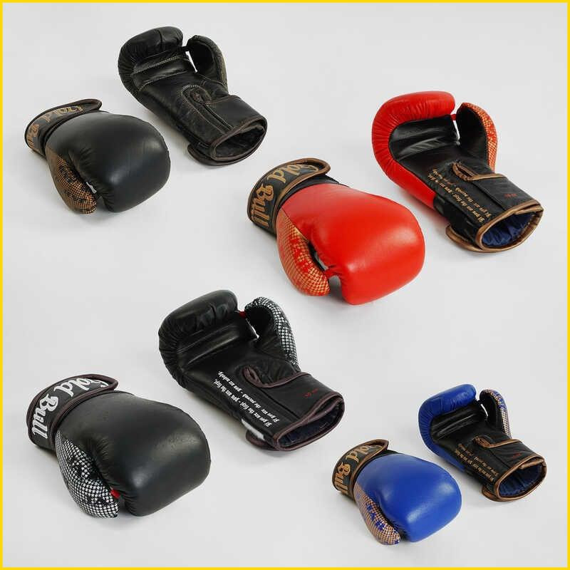 Перчатки боксерські 10 унцій для дітей шкіряні для тренувань спортивні боксерські рукавички ST1, фото 1