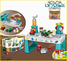 Тісто для ліплення з аксесуарами 42 деталі 4 баночки столик для дітей ігровий набір для творчості ST1