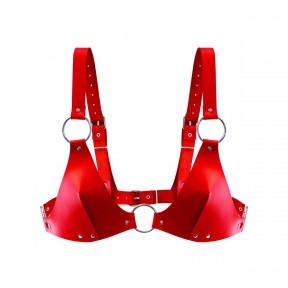 Ліф із натуральної шкіри Feral Feelings — Bikini Top, червоний