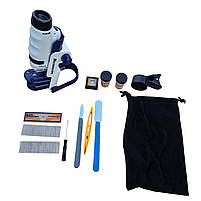 Дитячий мікроскоп Scientific microscope до 120х батарейках аксесуари світло (1220-1), фото 2