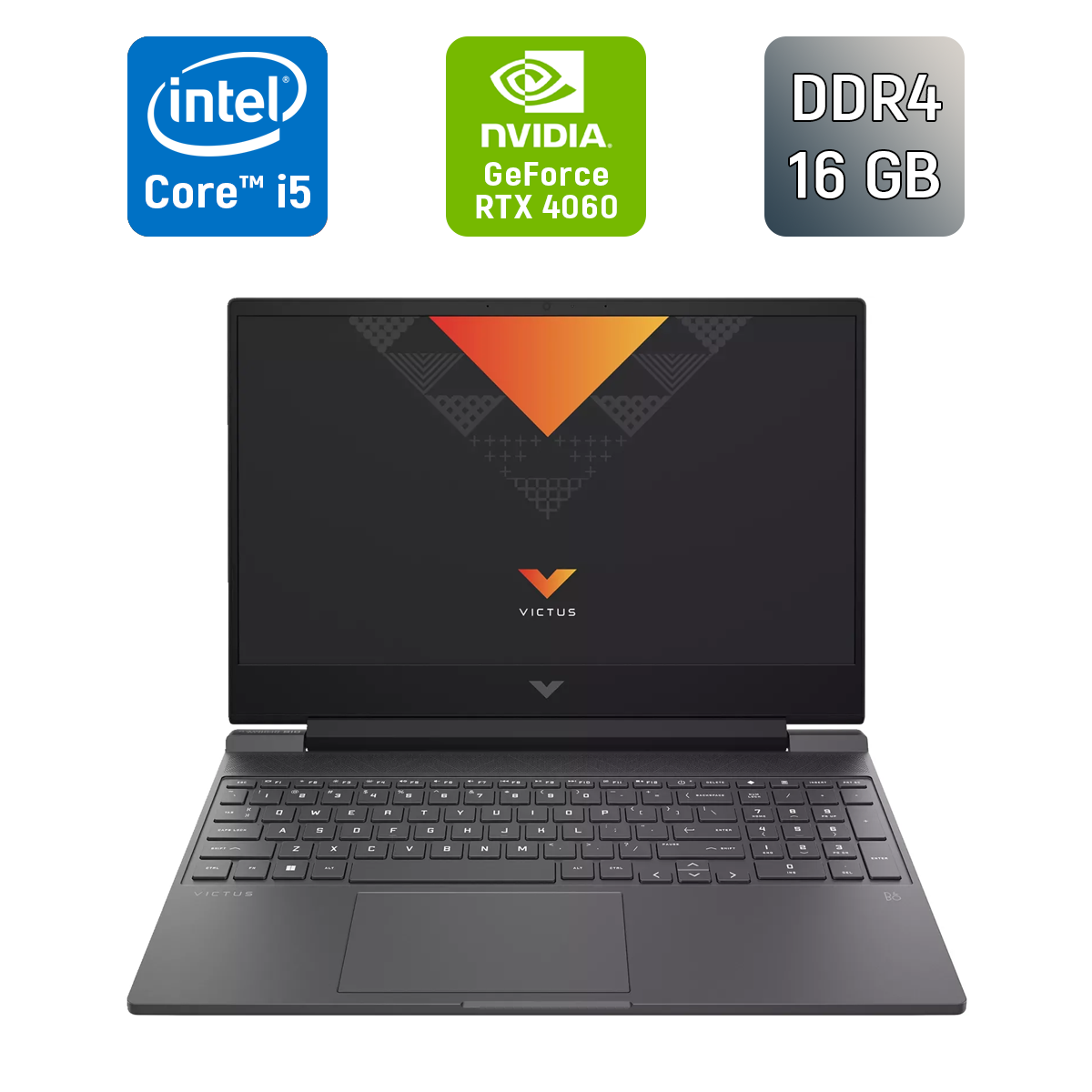 Ігровий ноутбук HP Victus 15-fa1058ng/ 15.6" 1920x1080/ i5-12500H/ 16GB RAM/ 512GB SSD/ RTX 4060 8GB