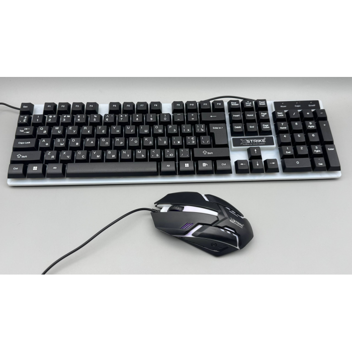 Дротова клавіатура з підсвіткою + мишка XSTRIKE X-1014 RGB USB з підсвіткою, фото 1