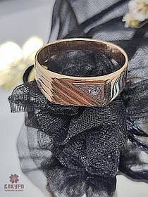 Золота Каблучка зі вставкою цирконій