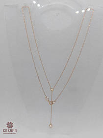 Золотий Ланцюжок зі вставкою перлина