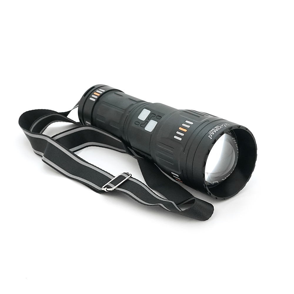 Ліхтар пошуковий YEMAO YM-G601 LED PM60, 4 режими, індикація заряду, живлення від 4*18650, IP65, USB-кабель, 245х195х90 мм, 1,260 кг,, фото 1