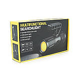 Ліхтар пошуковий BP-2303 LED PM60, 5 режимів, індикація заряду, живлення від 3*18650, IP65, USB-кабель, 255х145х65 мм, 0,860 кг,, фото 2
