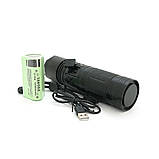 Ліхтар пошуковий BP-W920 LED PM60, Zoom, 4 режими, індикація заряду, живлення від 3*18650, IP65, USB кабель, 210х100х70 мм, 0,570 кг,, фото 2