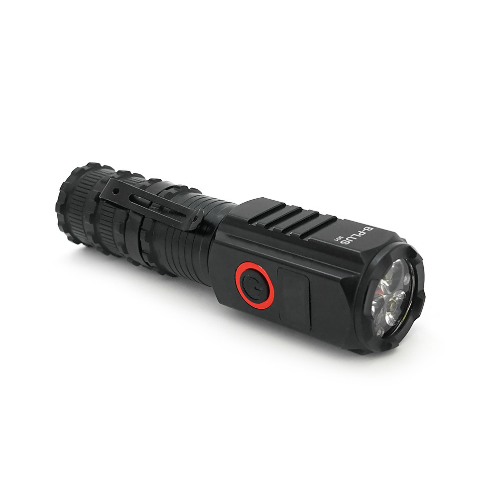 Ліхтарик ручний BP-301R, 3 режими, корпус алюміній, магніт, індикація заряду, акум 18650, USB-кабель, BOX, фото 1