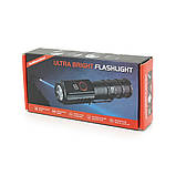 Ліхтарик ручний BP-301R, 3 режими, корпус алюміній, магніт, індикація заряду, акум 18650, USB-кабель, BOX, фото 2