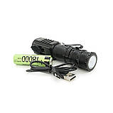 Ліхтарик ручний BP-301R, 3 режими, корпус алюміній, магніт, індикація заряду, акум 18650, USB-кабель, BOX, фото 3