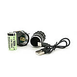 Ліхтарик ручний BP-345, COB, 3 режими, корпус алюміній, магніт, акум 18350А, USB-кабель, BOX, фото 3