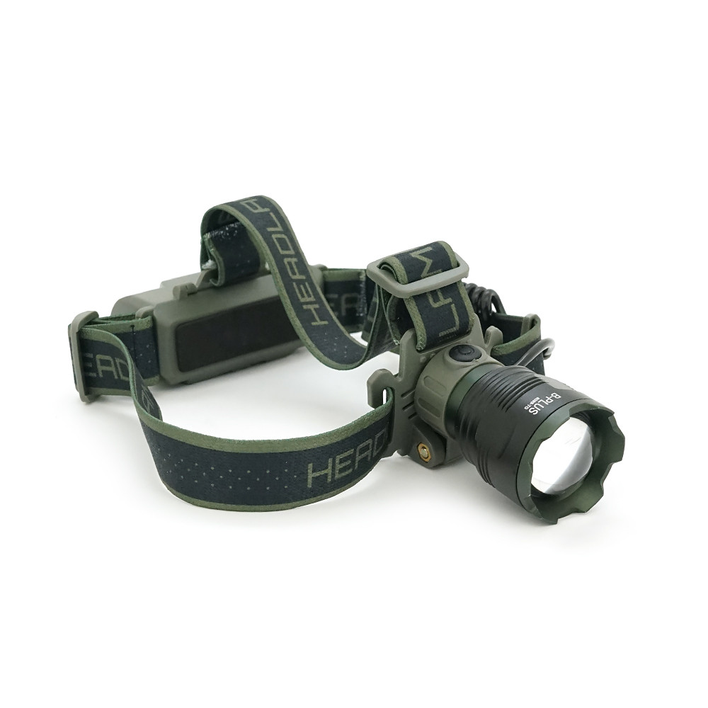 Налобний ліхтарик BP-8099TG, Zoom, 1 режим, корпус метал, водостійкий, живлення від АКБ 18650, індикація заряду, Type-C кабель, BOX, фото 1