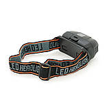 Налобний ліхтарик KX-213R, Cob, Red, 1режим, корпус: пластик, водостійкий, ip44, живлення АКБ 18650, Type-C кабель, BOX, фото 3