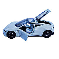 Машинка матал Tesla Roadster Тесла біла електро зарядка 1:24 звук світло 17*6,5*4,5см (RS-03612), фото 6