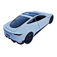 Машинка матал Tesla Roadster Тесла біла електро зарядка 1:24 звук світло 17*6,5*4,5см (RS-03612), фото 8