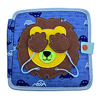 М'яка книжка-бізіборд Лев фетр пальчикові ігри сортер липучки 20*20*8 см (25005), фото 2