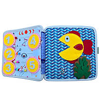 М'яка книжка-бізіборд Лев фетр пальчикові ігри сортер липучки 20*20*8 см (25005), фото 4